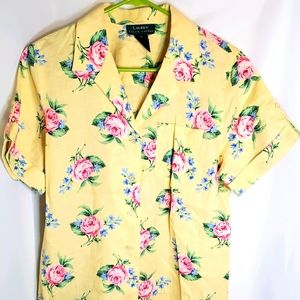 Lauren Ralph Lauren Yellow Floral Womens Size M